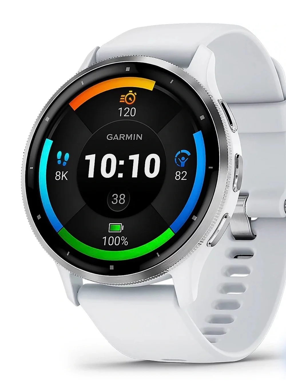 garmin White GPS Smartwatch - Venu 3S Back View